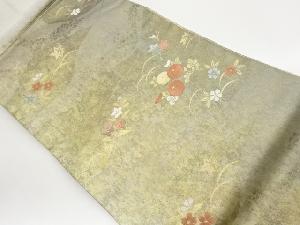 引箔秋草模様織出し名古屋帯